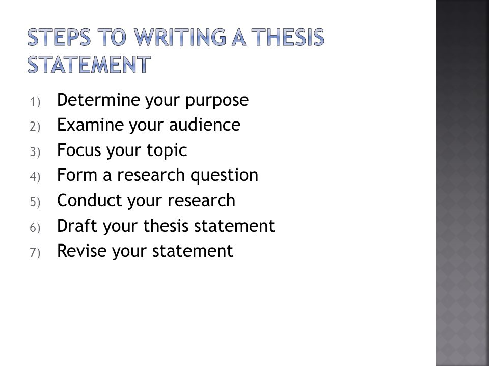 Steps of writing a thesis statement